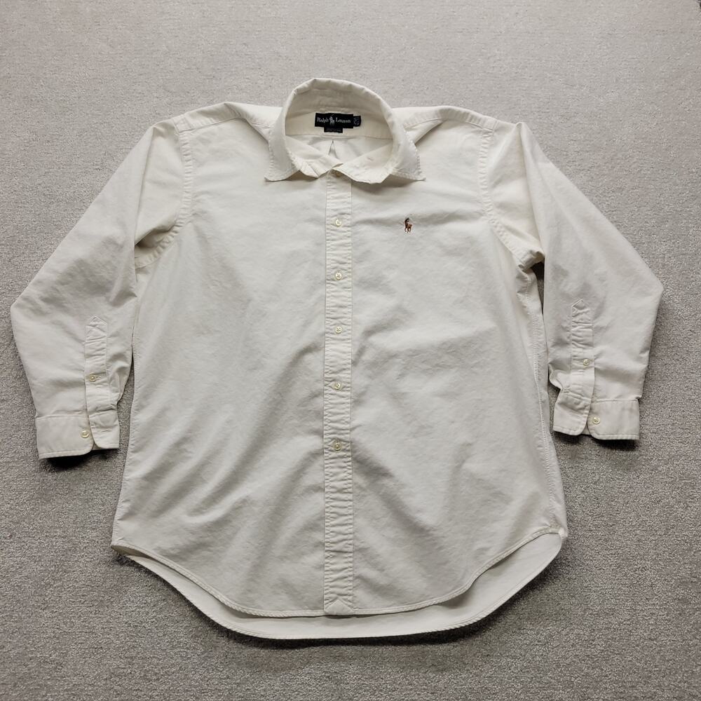 Ralph Lauren Mens 16.5 34-35 White Oxford Shirt Yarmouth Cotton Pony Button Down